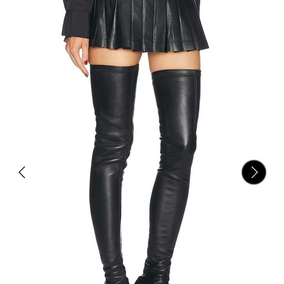 NORMA KAMALI Black Faux Leather Pleated Mini Skirt. Size XS WORN ONCE - Picture 12 of 14